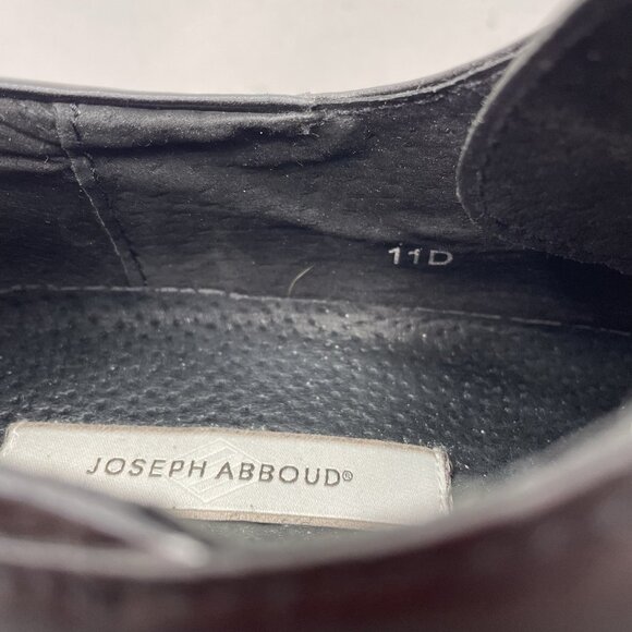 Joseph Abboud Wingtip Dress Oxford Shoes Italian Leather Black Mens 11 D
